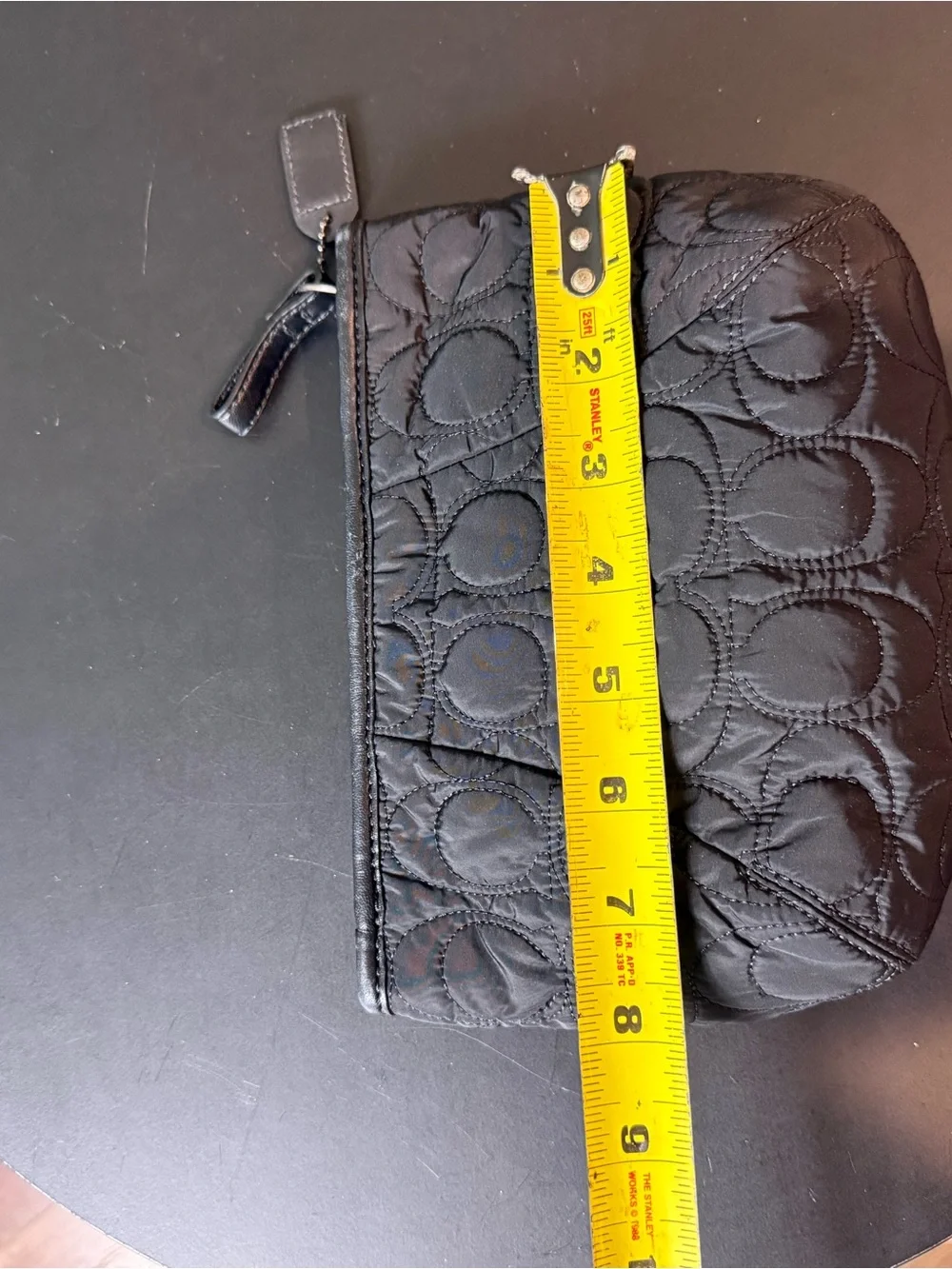 Black Quilted Women's Cosmetic Pouch